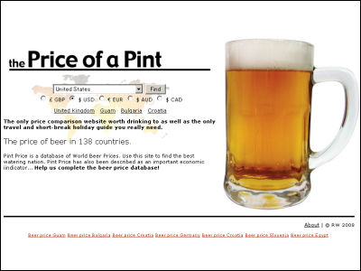 Site That Can Compare The Price Of Beer In 138 Countries Pint Price Gigazine