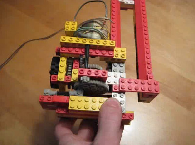 Automatic Domino knock down creation robot feared that a sense of