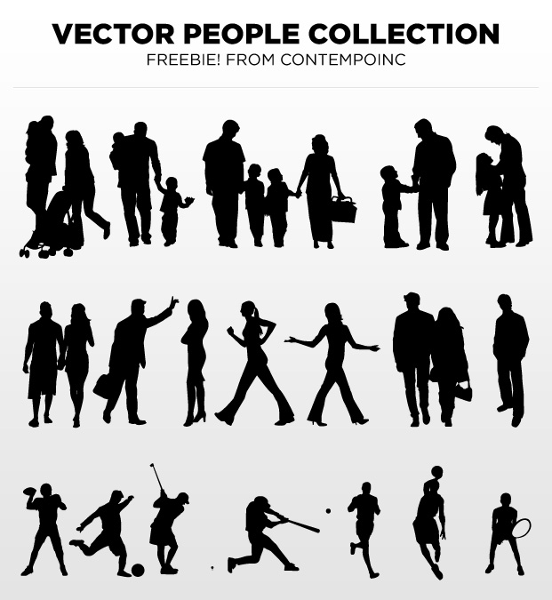 無料で使えるハイクオリティなベクター形式の人物シルエット集 Vector People Collection Gigazine