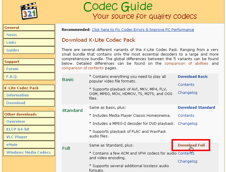 Win7codecs ver 3.14 codecs for windows 7. os updated 25 10 09