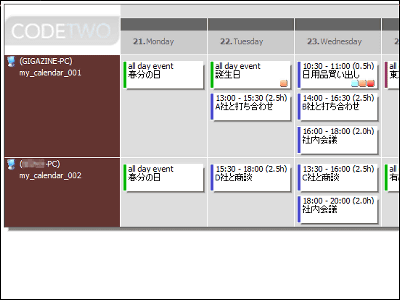 ネットワーク経由で複数人でカレンダーを共有できるフリーソフト Codetwo Netcalendars Gigazine