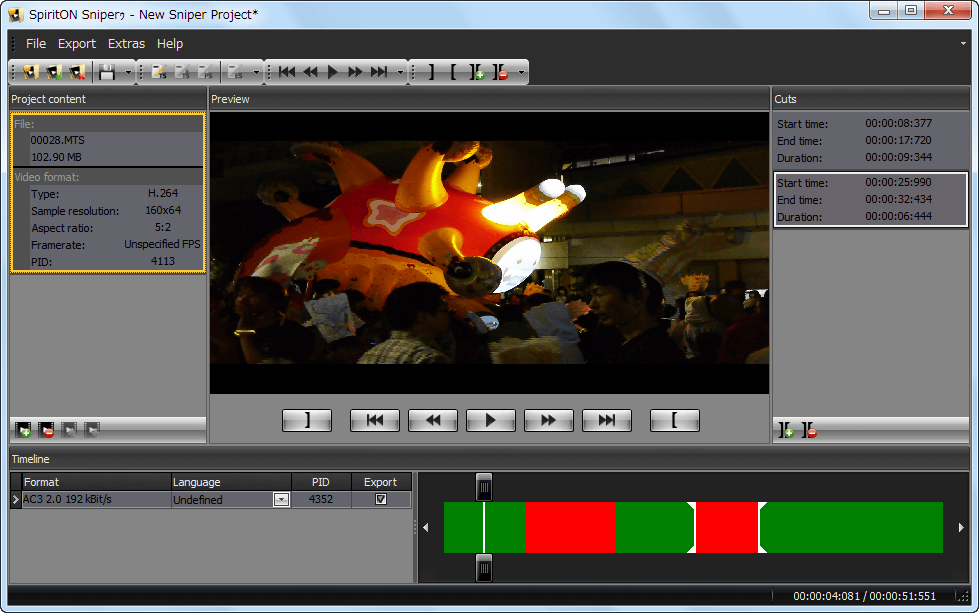 Tssniper Free Software That Can Cut And Edit Avchd Ts Mts M2ts Without Degradation Gigazine