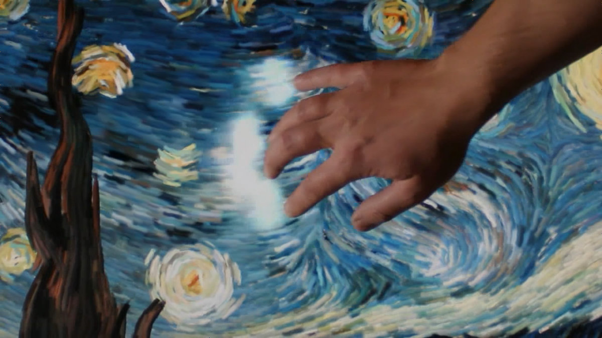 Interactive animated movie that can be moved by touching Van Gogh's  masterpiece 
