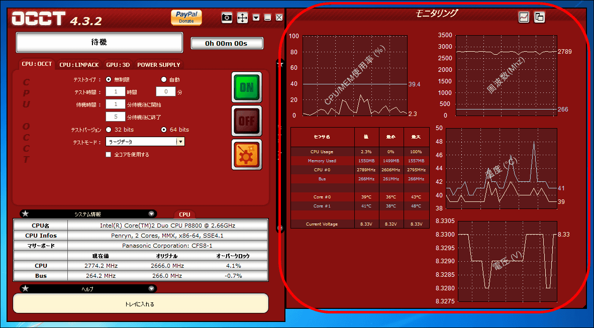 Free software "OCCT" which execute stress of CPU · GPU · power supply and check stability -
