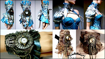 Armor & Accessory Pinkabsinthe which made steam punk and gothic style  mixed with design that seems to be in RPG - GIGAZINE