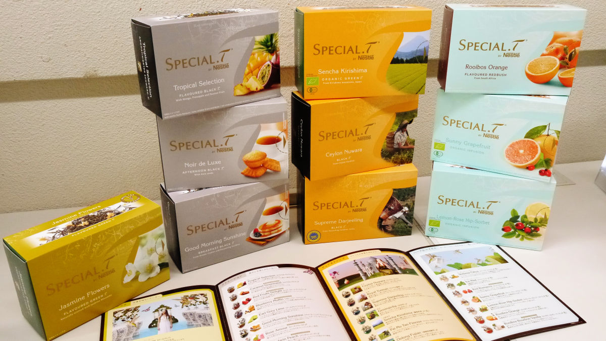 SPECIAL.T Nestlé Premium Tea Capsule Brand  Brand packaging, Creative  packaging design, Beverage packaging