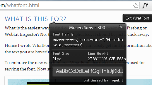 WhatFont Tool - The easiest way to inspect fonts in webpages « Chengyin Liu