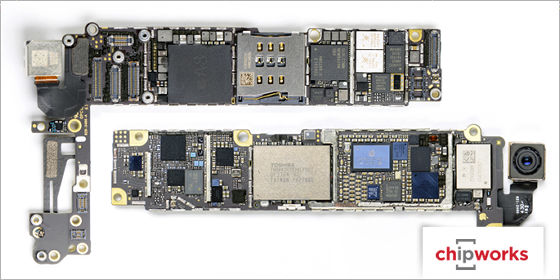 What is on the motherboard of "iPhone 6/6 Plus", thorough anatomy