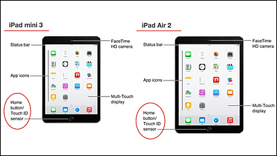 The existence of iPad Air 2 and iPad mini 3 is found in Apple's  official iOS user guide, and some of the new functions are also revealed -  GIGAZINE