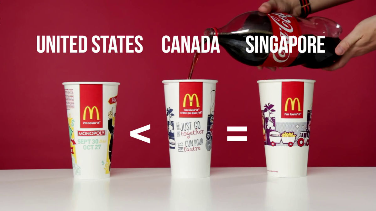 McDonald's world cup size comparison Japanese L is smaller than American  M - GIGAZINE