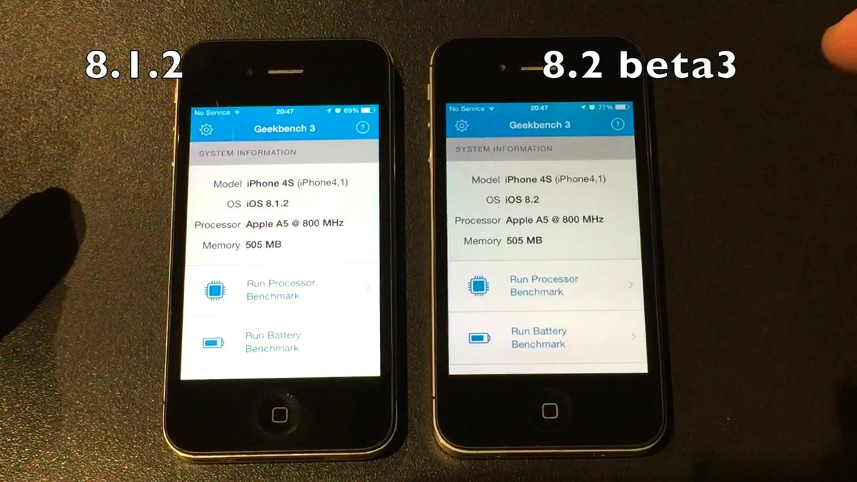 Installing Ios 8 1 2 And Ios 8 2 Beta 3 On Iphone 4s And Comparing The Speed Will Be Like This Gigazine