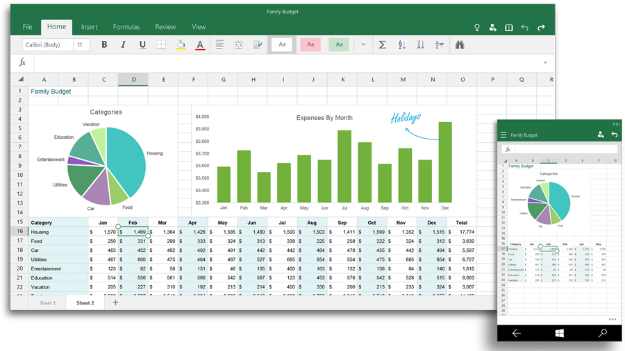 Microsoft Excel Windows 10