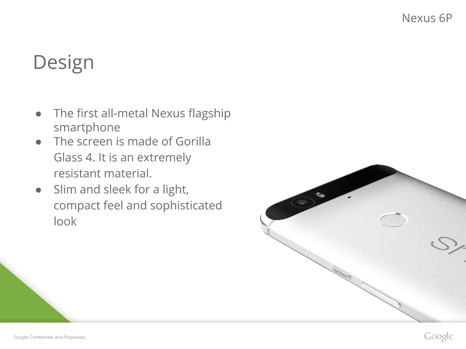 Material of the new type "Nexus 6P" detailed specifications such as battery capacity body material revealed -