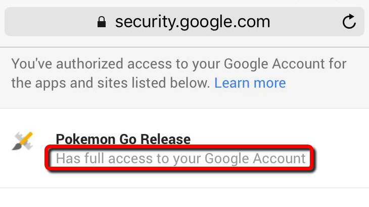 Ios版ポケモンgo Pokemon Go がgmail Googleドライブ 検索履歴 非公開写真の閲覧権限を自動的に持ってしまうセキュリティリスクが指摘される Gigazine