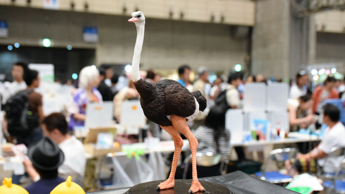 鳥なのに飛べないあの ダチョウ が日本最大の造形イベント会場に乱入 Gigazine