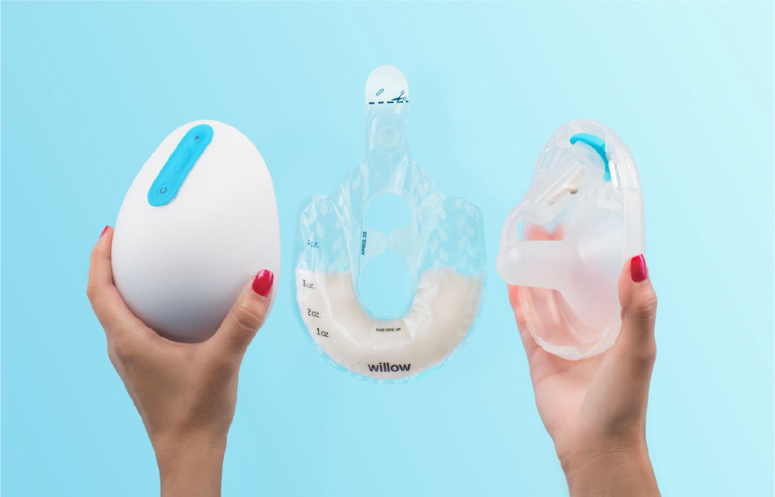 Breast milking wearable device Willow managed by application
