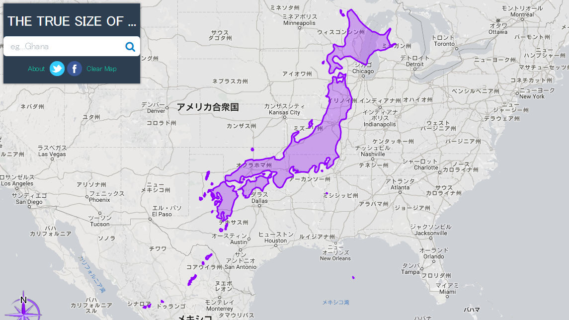 OnlMaps on X: The true size of Japan.