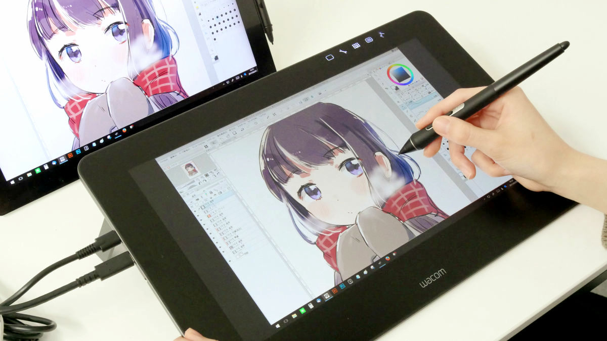 従来比で4倍の精度と8192レベルの筆圧を持つ「Wacom Pro Pen 2」を使っ