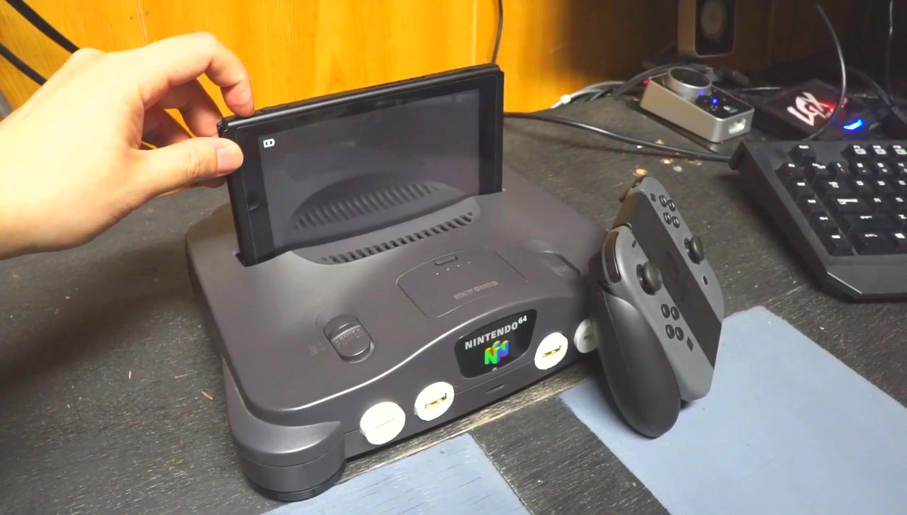 A self-made remodeled dock Nintendo Switch 64 dock that can be used by  inserting a Switch in 64 has appeared - GIGAZINE