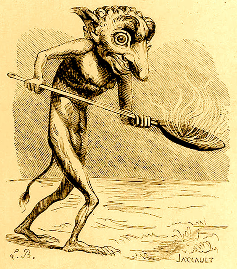 Buer gothic demon sticker from 1863 illustration in Dictionnaire Infernal 