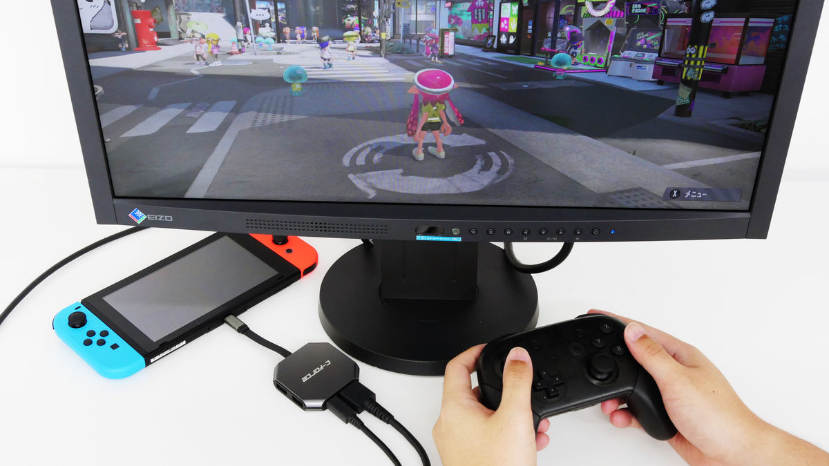 Can you play nintendo switch on a store computer monitor