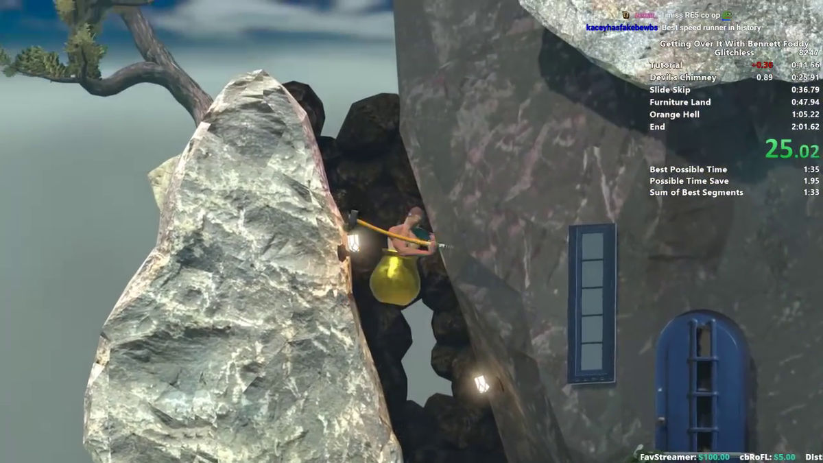 Getting Over It Speedrun in 1:56 