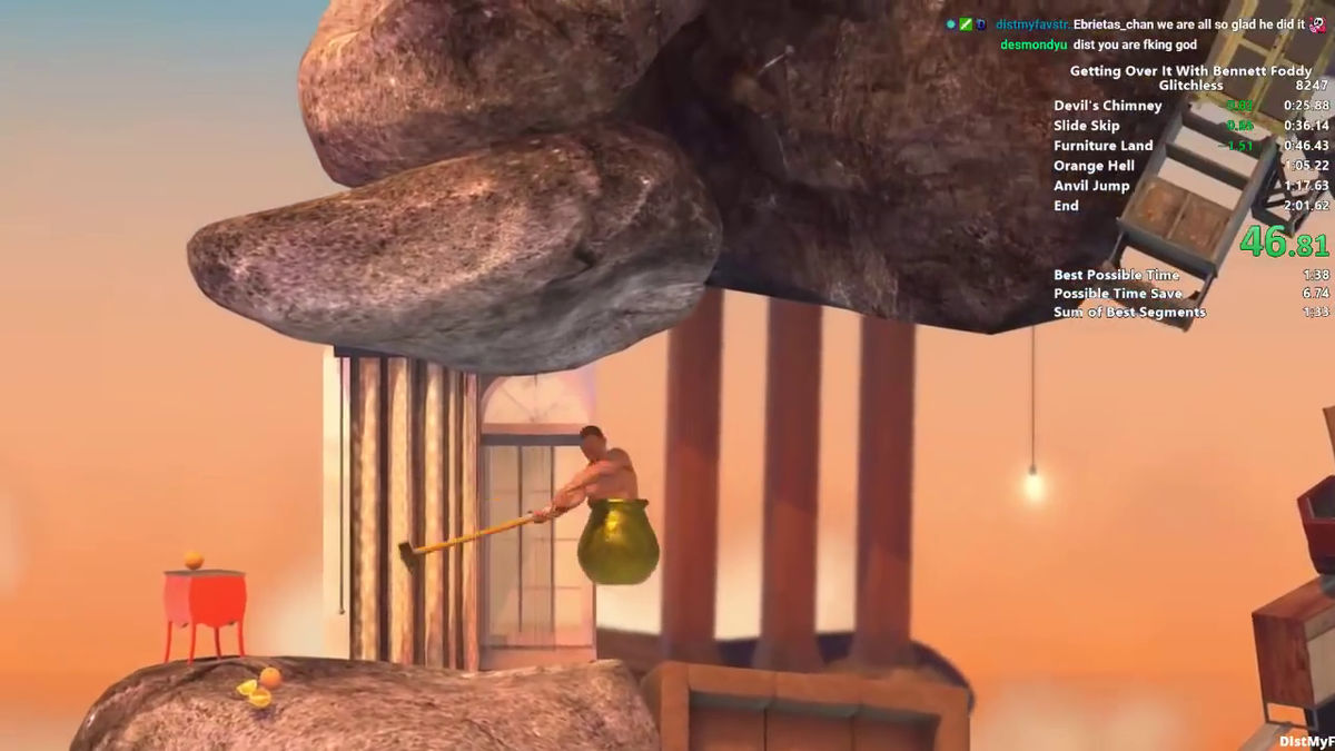 Getting over it Speedrun in 38 seconds.