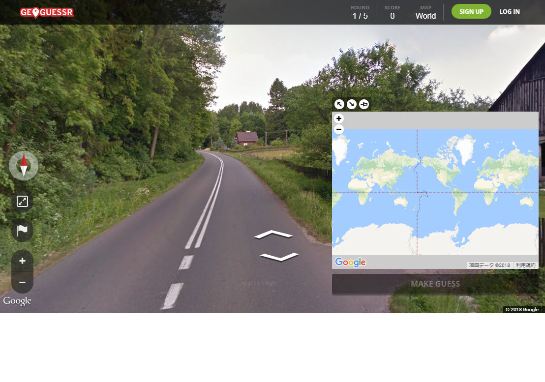 An inference game "GeoGuessr" the clues to find where Google Street is displayed -