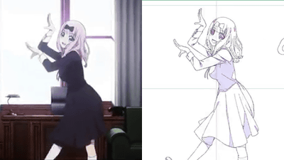 Animation 'I want to tell Kaguya sama' Episode 3 Line drawing