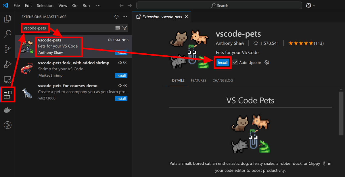 I Played With Pets Using The VS Code Pets Extension That Displays