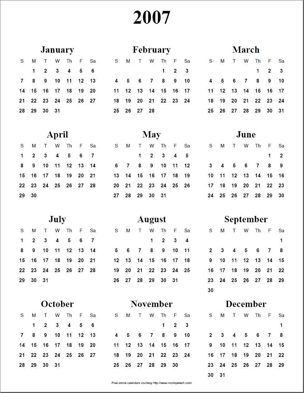 印刷可能なカレンダーを自動生成するネットサービスいろいろ Gigazine
