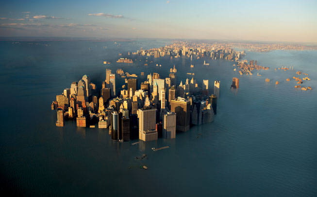 地球温暖化で海面が上昇するとマンハッタン島はここまで沈む Gigazine