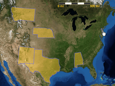 地図上にアメリカ50州をあてはめていくパズルゲーム 50 States Gigazine