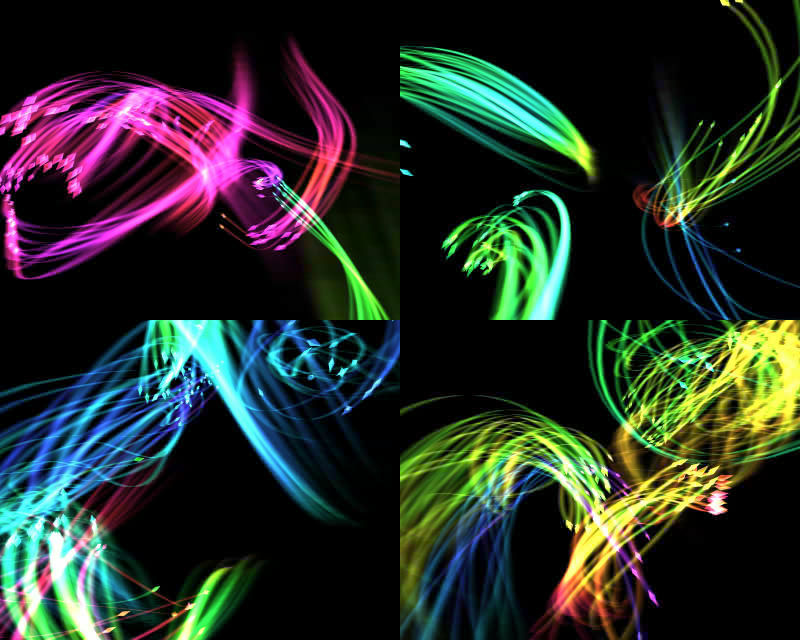 カラフルな光が乱舞するフリーのスクリーンセーバー Fireflies Gigazine
