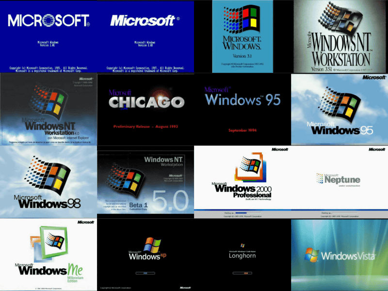 Windows 1 01 から Windows Vista までのロゴと起動音のムービー Gigazine