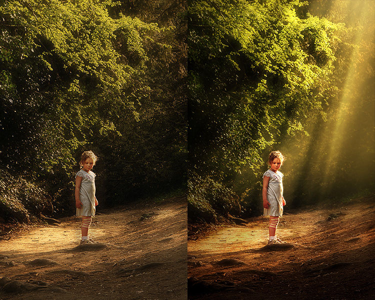 柔らかな光がパーッと差すような効果をphotoshopで実現する方法 Gigazine