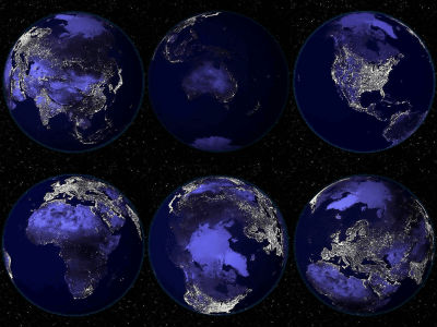 大陸別に宇宙から見た 夜の地球 の写真 Gigazine