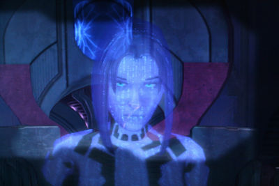 Haloシリーズに出てくるコルタナのコスプレをした女性 Gigazine