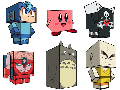 人気キャラクターのペーパークラフトを無料で公開する Cubeecraft Gigazine