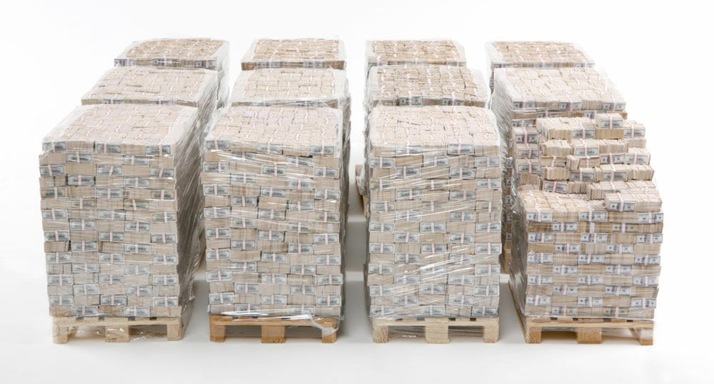 10億ドルを実際に100ドル紙幣で並べてみるとこうなる Gigazine