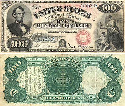 1800年代から現在までのアメリカ合衆国100ドル札のデザインの ...
