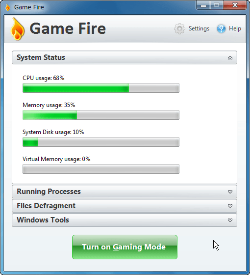 ワンクリックでwindowsを快適にゲームができるモードに変更するフリーソフト Game Fire Gigazine