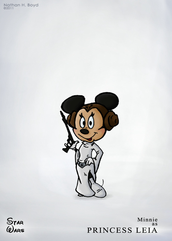 ディズニーのキャラクターがスターウォーズのコスプレをするとこうなるというイラスト Gigazine
