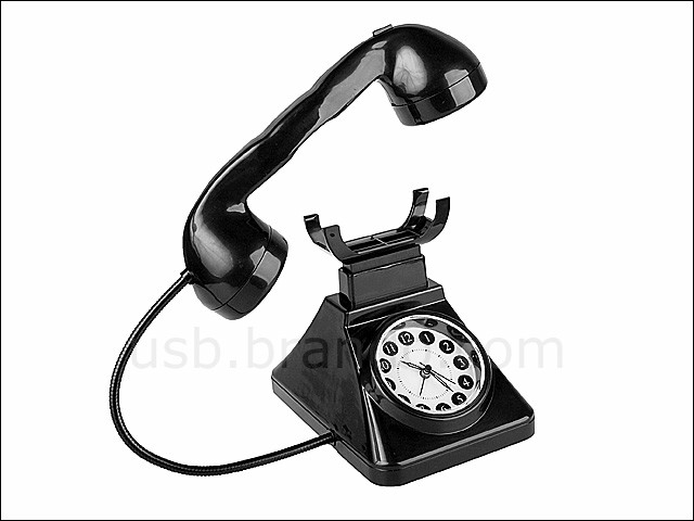 黒電話っぽいusb接続の卓上ライト 目覚まし時計 Usb Retro Telephone Light With Alarm Clock Gigazine