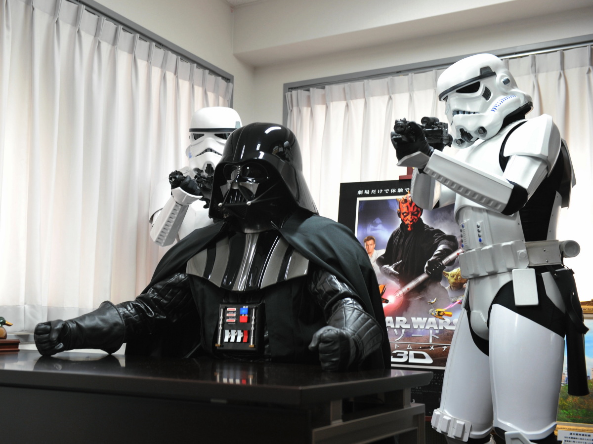 Darth Vader and Storm Trooper occupy the Osaka 
