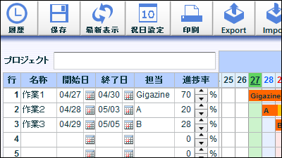 無料でgoogleカレンダーからガントチャートが作れる Ganttplanner Gigazine