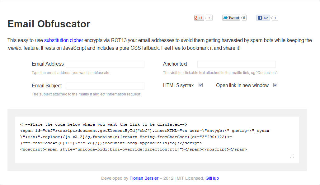 html email obfuscator