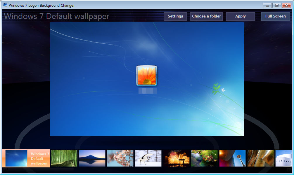 クリック一発でwindows 7のログイン画面の画像を変更するフリーソフト Windows 7 Logon Background Changer Gigazine