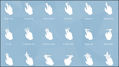 無料で商用利用okなタッチ操作のジェスチャー30種類を表したアイコン Touch Gesture Icons Gigazine