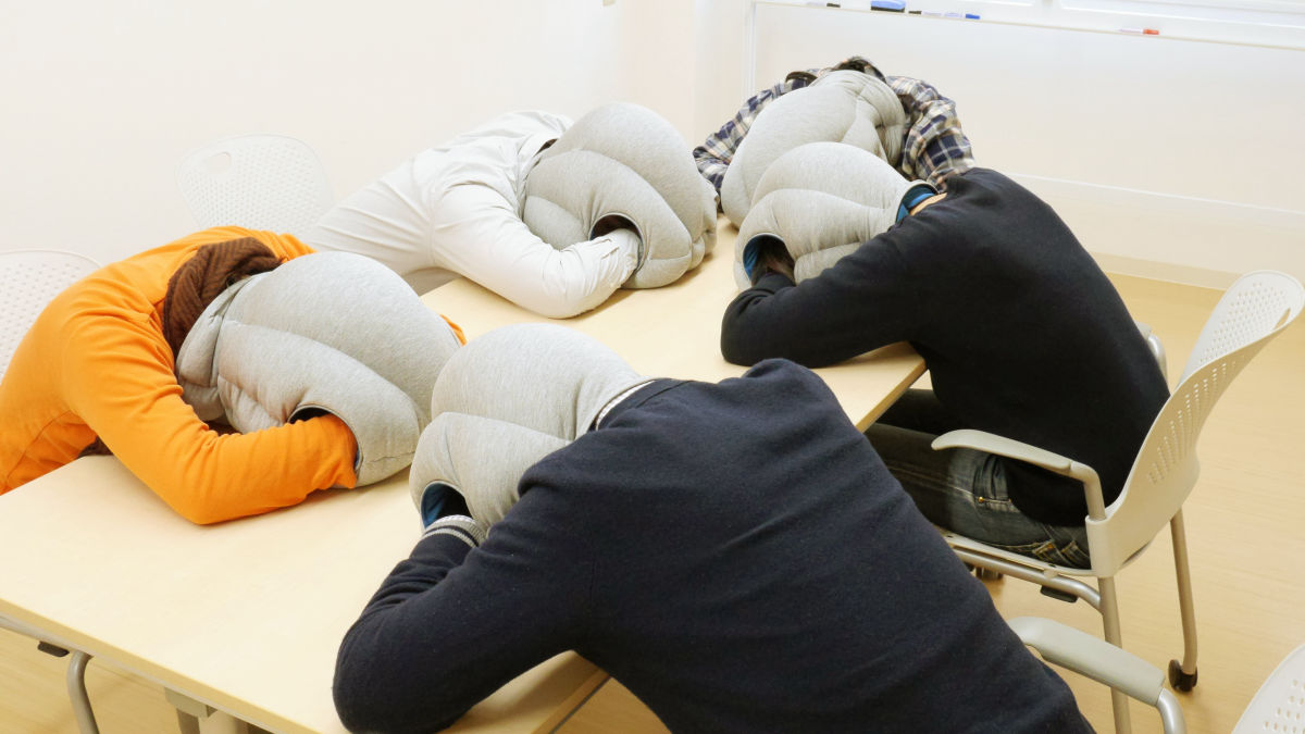 あらゆる状況でスヤスヤ昼寝できる枕 Ostrich Pillow を実際に使ってみました Gigazine